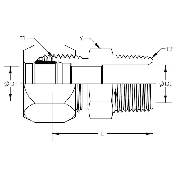 Flareless Male Connector Stainless Steel